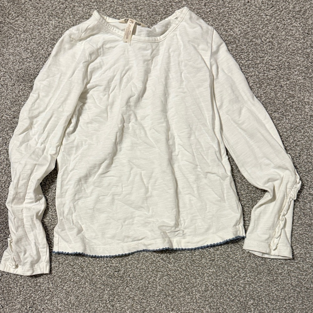 Matilda Jane White Long-Sleeve Girls Tee with Cuff Detail